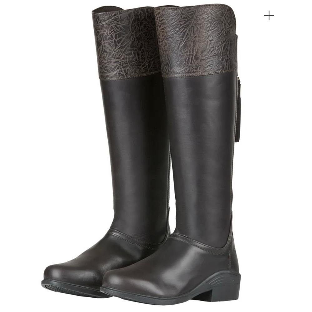 LADIES’ DUBLIN FEALE LEATHER EQUESTRIAN LIFESTYLE BOOTS SZ 7.5W DARK BROWN - Picture 4 of 10